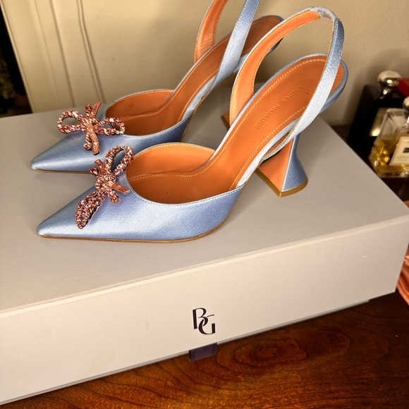 Rosie Pointed Crystal Bow Slingback Pumps - Picture 3 of 12